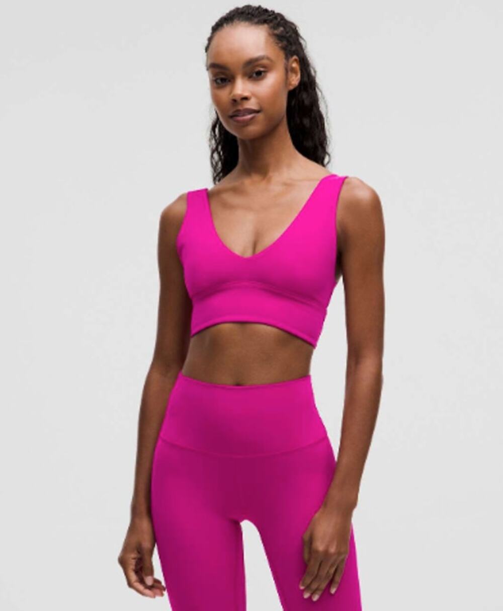 LULULEMON Align V-Neck Bra Ripened Raspberry Pink Sz 4 {II31}